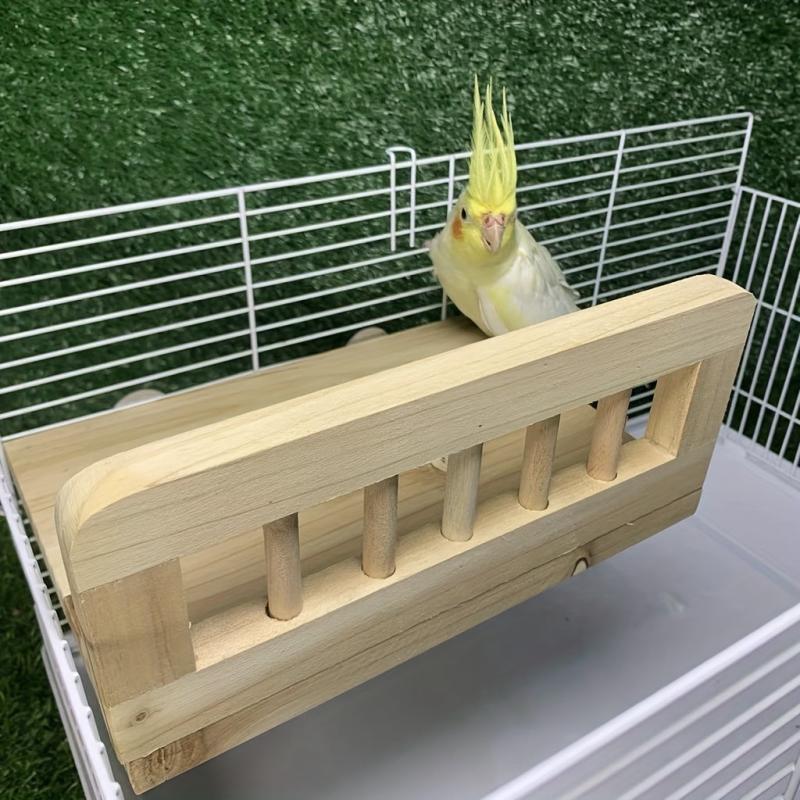 Bird Perch Board Rail Rest Station for Parrot Cage