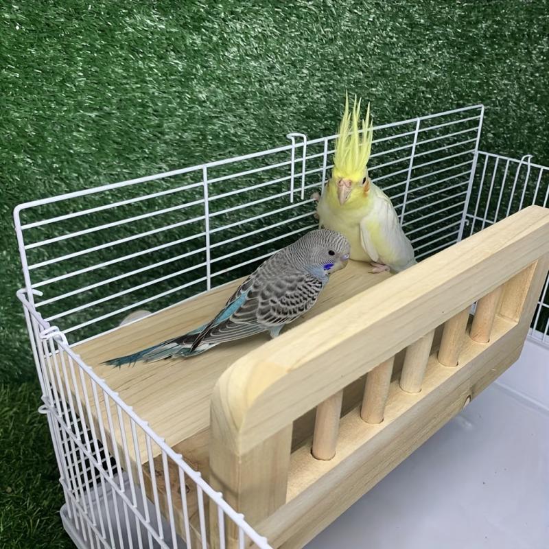 Bird Perch Board Rail Rest Station for Parrot Cage