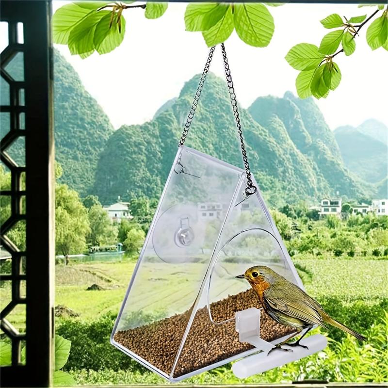 Acrylic Window Bird Feeder with Suction Cup