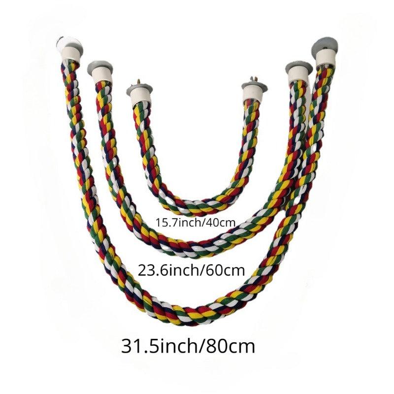 Colorful Rope Bird Stand Parrot Toy Climbing Ladder