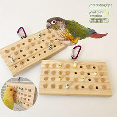 Parrot Bird Chewing Toy 30 Keys Hanging Wood Keyboard Toy