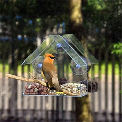 Acrylic Bird Feeders with Suction Cups - Outdoor Bird Food Bowls