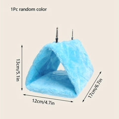 1pc Random Bird Hammock Hanging Bird Cage Nest Plush Birds Cave Tent