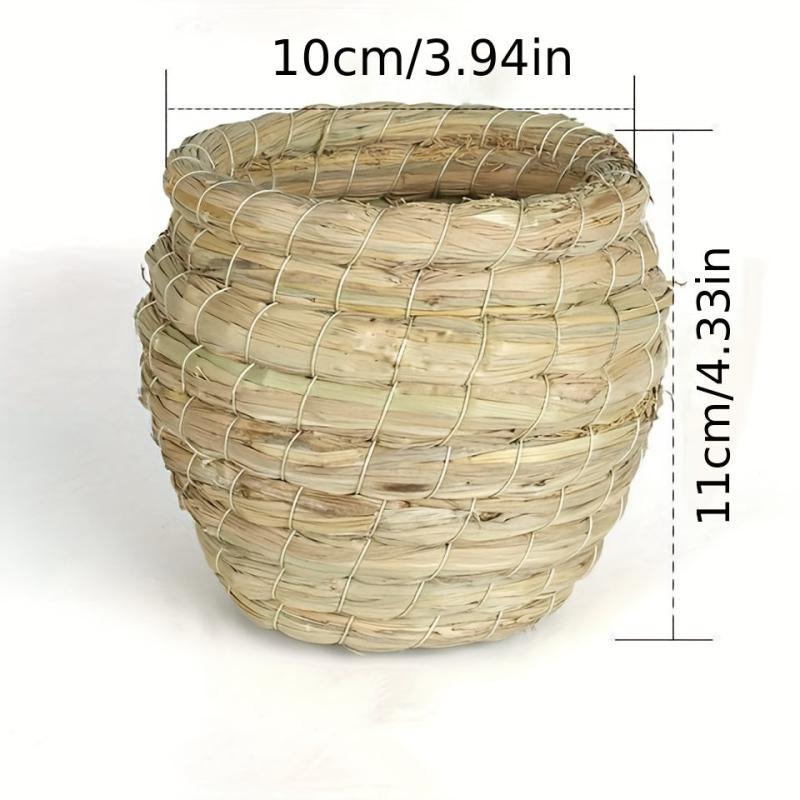 Straw Bird's Nest & Breeding Box for Cockatiel & Budgerigar
