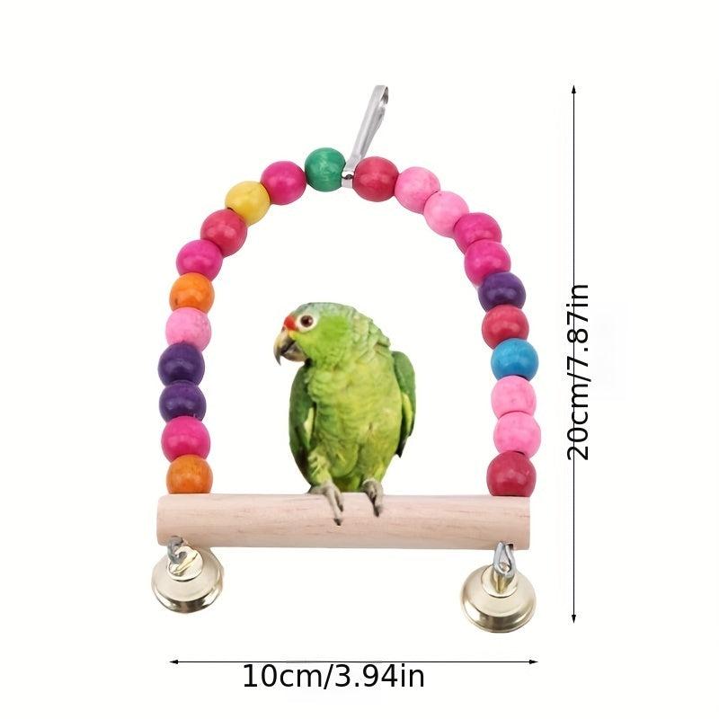 Interactive Parrot Swing with Bell Hanging Toy