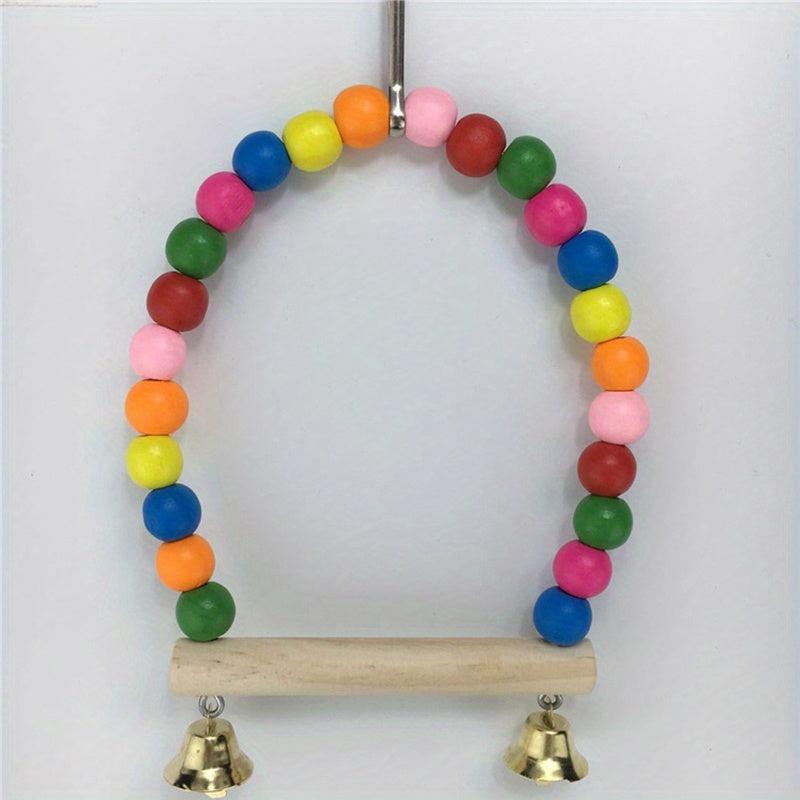 Interactive Parrot Swing with Bell Hanging Toy