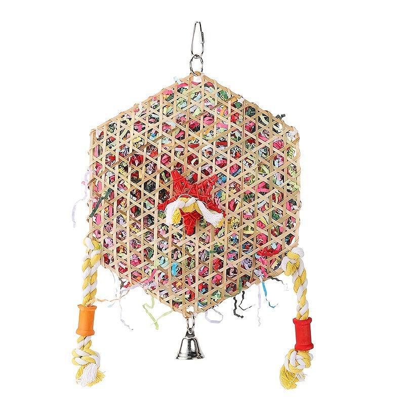 Parrot Toy Bird Toy Bamboo Braided Gnawing Pulling Toy