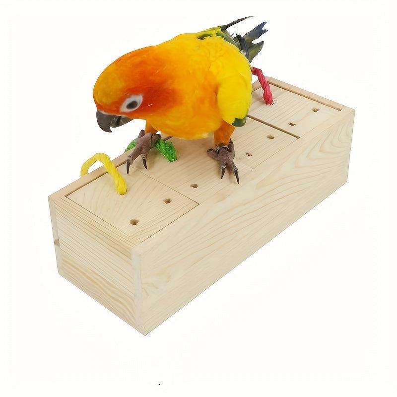 Wooden Bird Foraging Feeder Toys for Parrots
