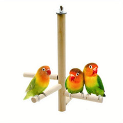 Wooden Bird Perch Stand Toy for Parrots and Birds