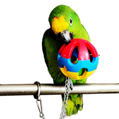 Colorful Chewing Treat Toy for Medium to Large Parrots Parrot Ball with Bell
