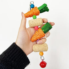 Woven Corn Rattan Ball Parrot Chew Toy Swing