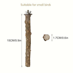 4pcs Nat. Wood Bird Perch Stands Parrots Cage Accessories Fun Toy