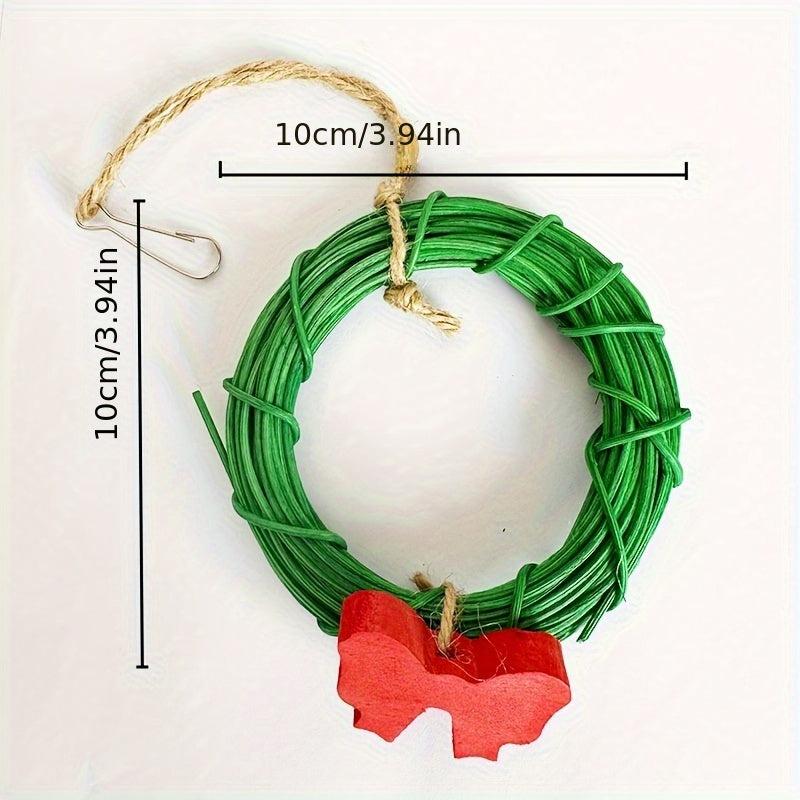 Bird Chew Toy For Parrot Bell String Rattan Ball Solid W