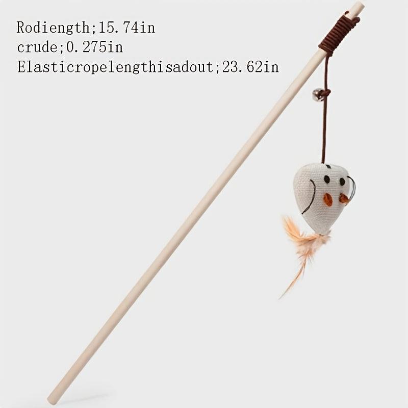 Interactive Cat Toy Mouse Teaser Stick For Fun Playtime