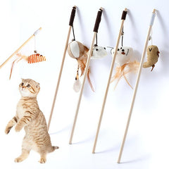 Interactive Cat Toy Mouse Teaser Stick For Fun Playtime
