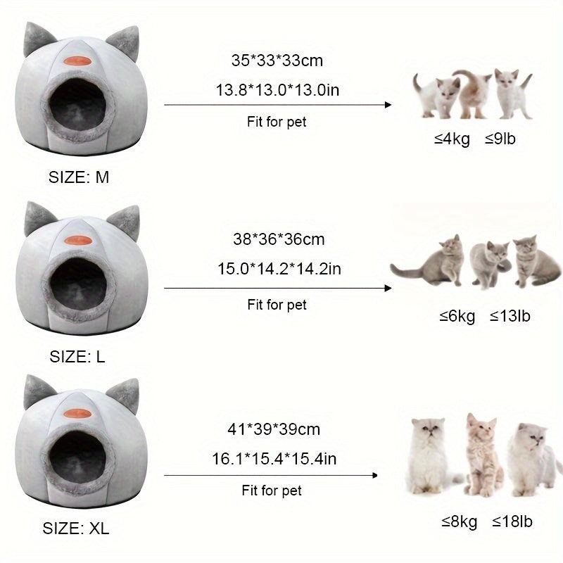 Soft Cozy Cat Cave Bed Removable Winter Warm for Kittens and Pets