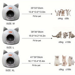 Soft Cozy Cat Cave Bed Removable Winter Warm for Kittens and Pets