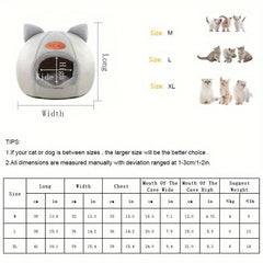 Soft Cozy Cat Cave Bed Removable Winter Warm for Kittens and Pets