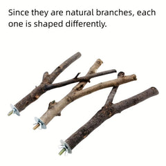 Bird Perch Stands Natural Wood Parrot Perch Bird Cage Accessories Bird Toy