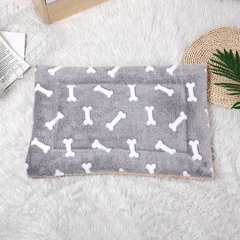 Cartoon Gray Bone Pattern Double Layer Pet Mat