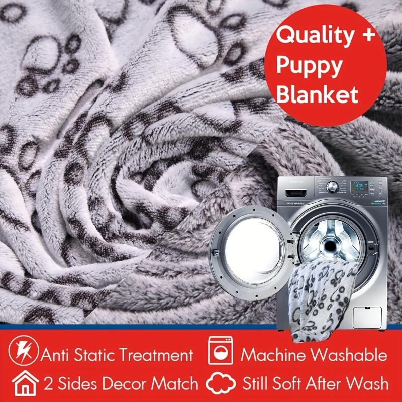 Pet Blanket Dog Cat Paw Print Blanket For Bed Cover Couch