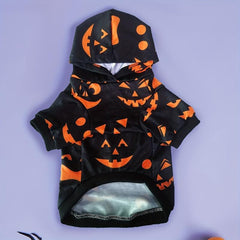 Halloween Pets Hooded Dog Sweatshirt Pumpkin Puppy Hoodies