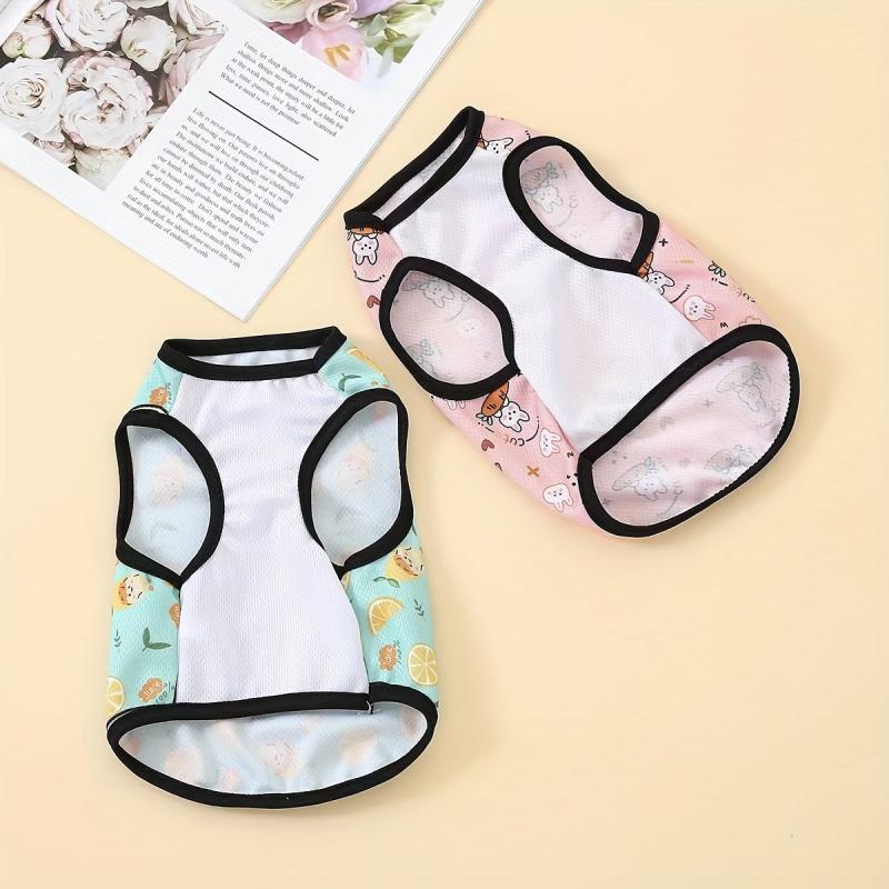 Breathable Cartoon Pet Vest for Summer Parties and Comfort