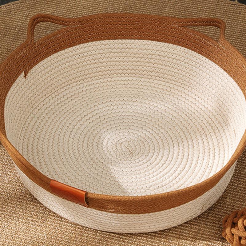 Handwoven Rattan Cat Nest Bed with Interactive Ball