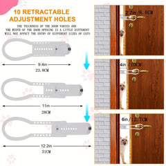 Adjustable Pet Door Latch with Retractable Nails