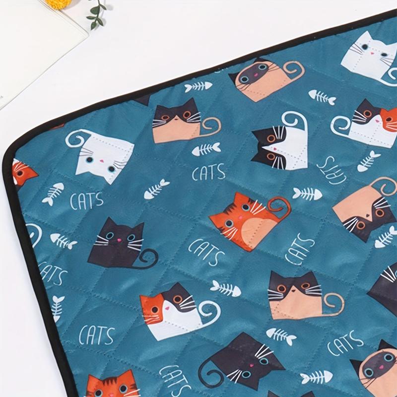 Non Slip Cat Bed with Cat Pattern - Comfortable Sleeping Pad