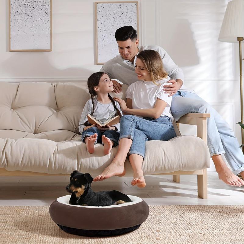 Round Cat Bed Pet Kennel Soft Mat