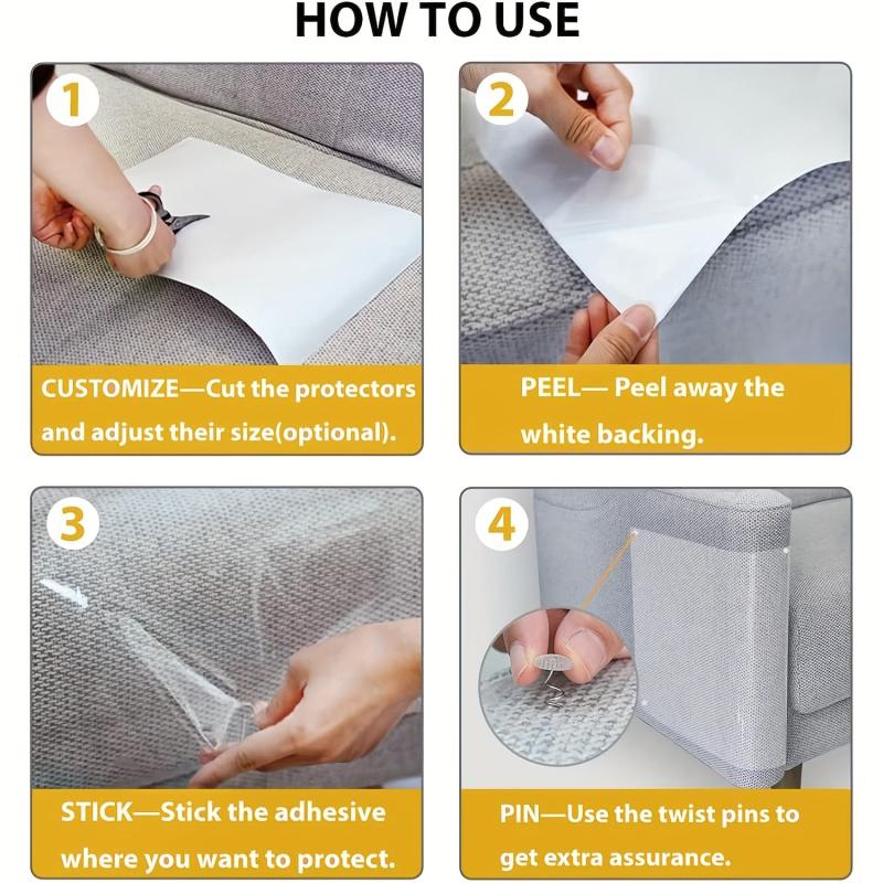 8pcs Cat Couch Protector Clear Anti Scratch Cat Training