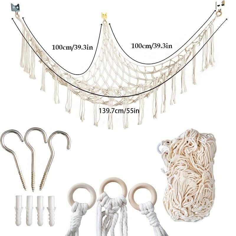 Woven Cat Hammock for Corner Storage Net Holder