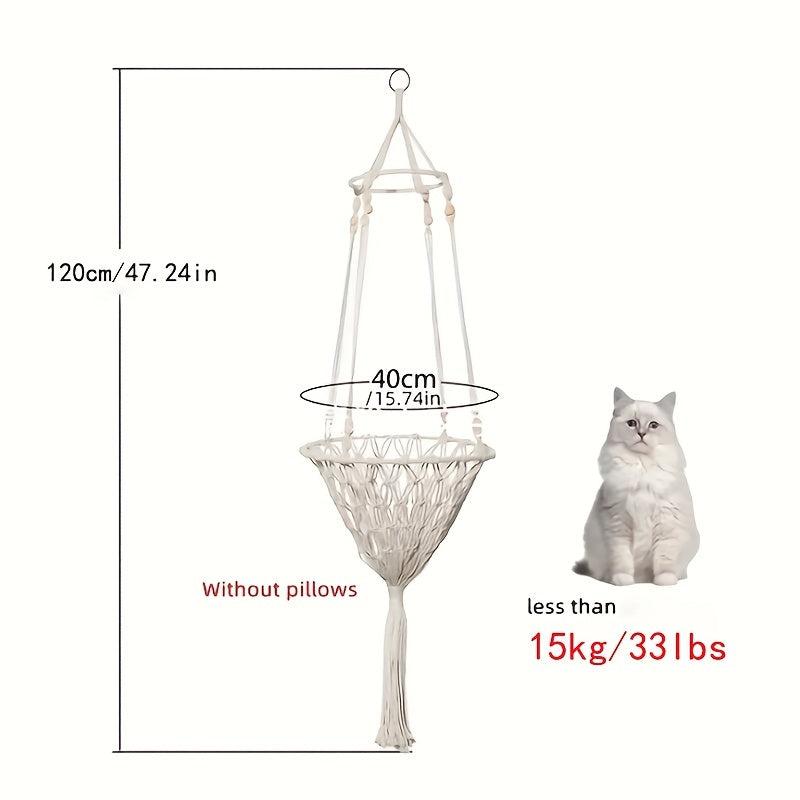 Cozy Cat Hammock Woven Wall Hanging Basket for Small Pets