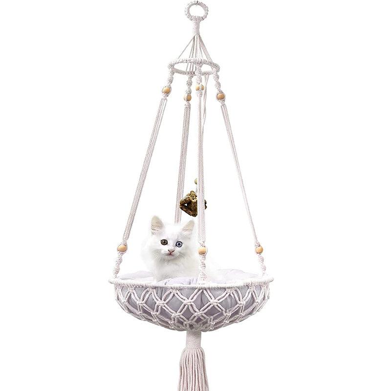 Cozy Cat Hammock Woven Wall Hanging Basket for Small Pets
