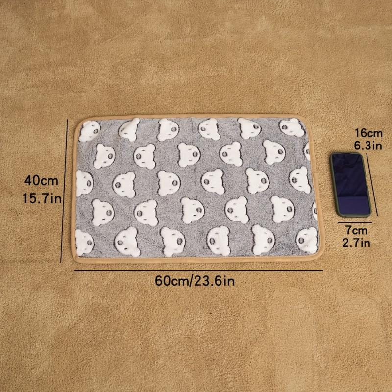 Coral Cartoon Bear Pet Blanket for Small Cats & Dogs