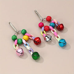 Colorful Bird Bell Toy for Parrot Cage Hanging Accessory