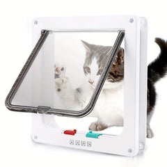 4-Way Lock Cat Door for Indoor/Outdoor Entry/Exit Weatherproof Pet Door