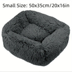Soft Plush Cat Bed Calming Self Warming Washable Pet Bed
