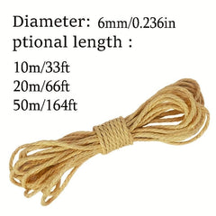 99m Yellow Jute Rope for Cat Scratching Post Indoor Toy