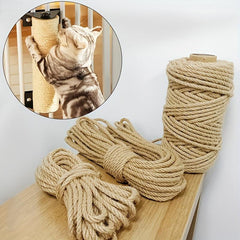 99m Yellow Jute Rope for Cat Scratching Post Indoor Toy