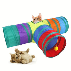 Foldable Cat Tunnel With Ball Kitten Toy