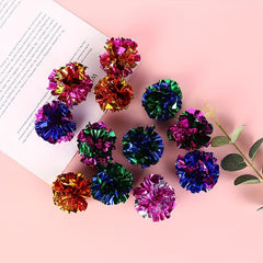 6pcs Crinkle Balls for Indoor Cats - Squeaky Ball Toys