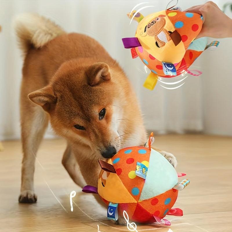 Plush Football Pet Toy w/ Straps Dog Chewing Ball Toy