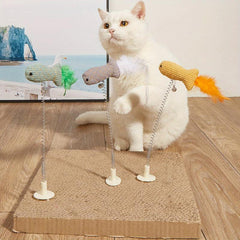 Interactive Cat Teaser Toy with Plush Animal & Ring Spring