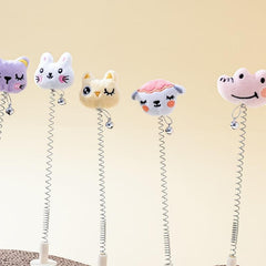 Interactive Cat Teaser Toy with Plush Animal & Ring Spring
