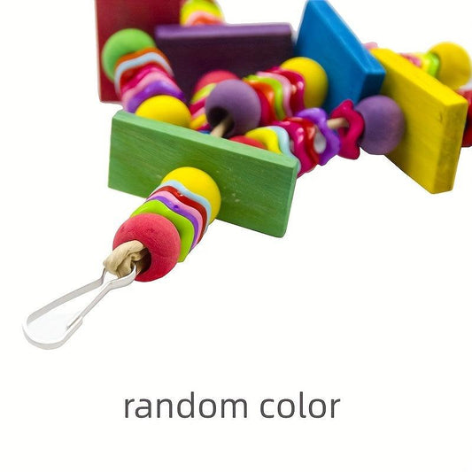 Colorful Beaded Parrot Toy for Cage & Garden Decor
