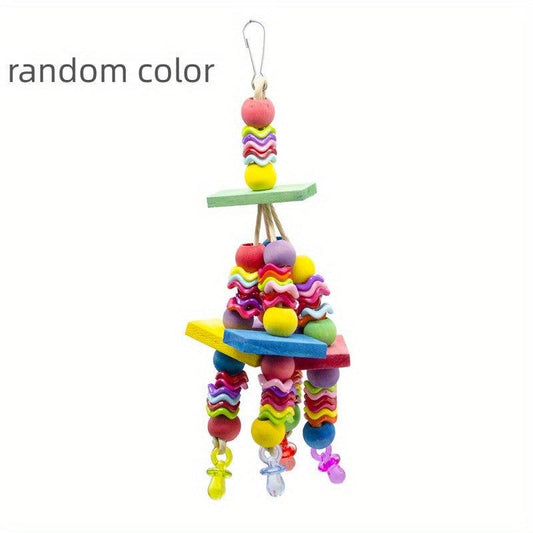 Colorful Beaded Parrot Toy for Cage & Garden Decor