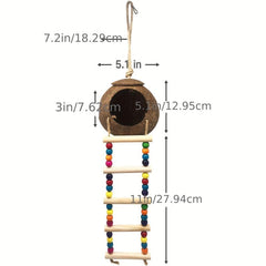 Coconut Bird House & Beaded Ladder Set