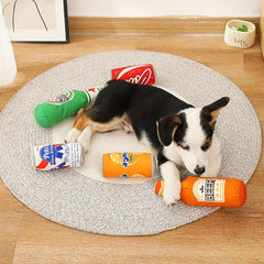 Interactive Dog Chew Toy Durable Plush Squeaker for Teeth Grinding